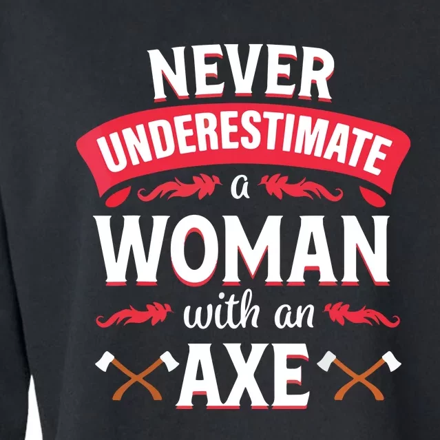 Axe Throwing Women Funny Hatchet Lumberjack Cropped Pullover Crew