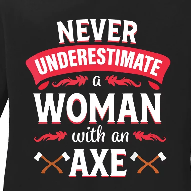 Axe Throwing Women Funny Hatchet Lumberjack Ladies Long Sleeve Shirt