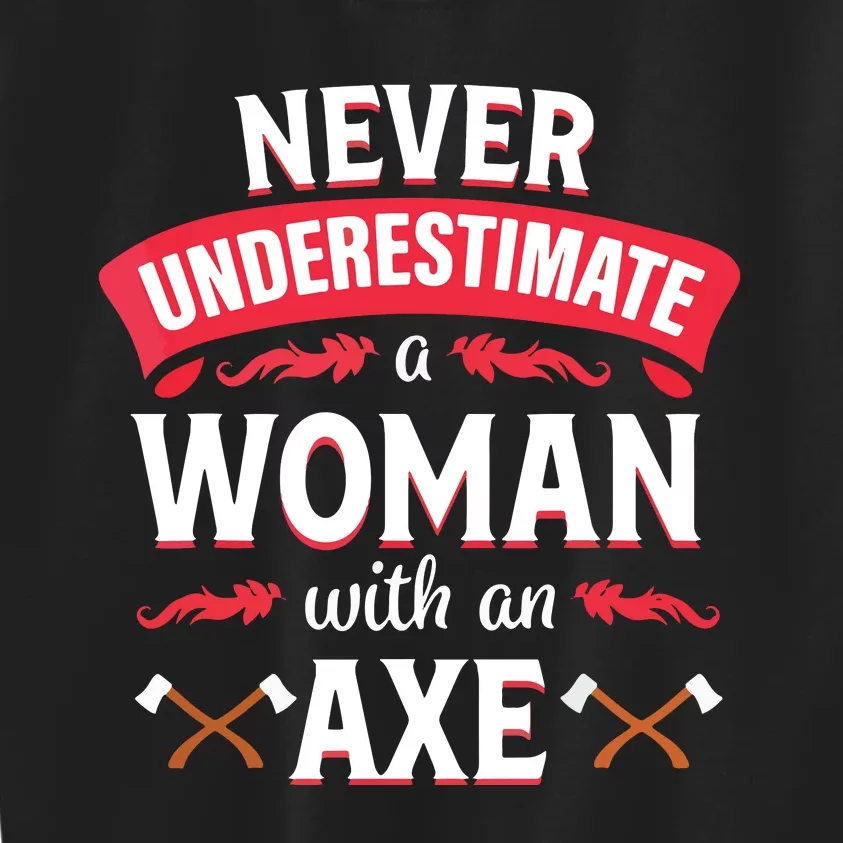 Axe Throwing Women Funny Hatchet Lumberjack Kids Sweatshirt