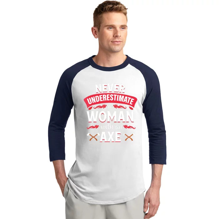 Axe Throwing Women Funny Hatchet Lumberjack Baseball Sleeve Shirt