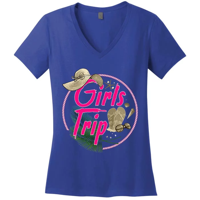 Awesome Trip Women Besties Ladies Cruise Lovers Women's V-Neck T-Shirt