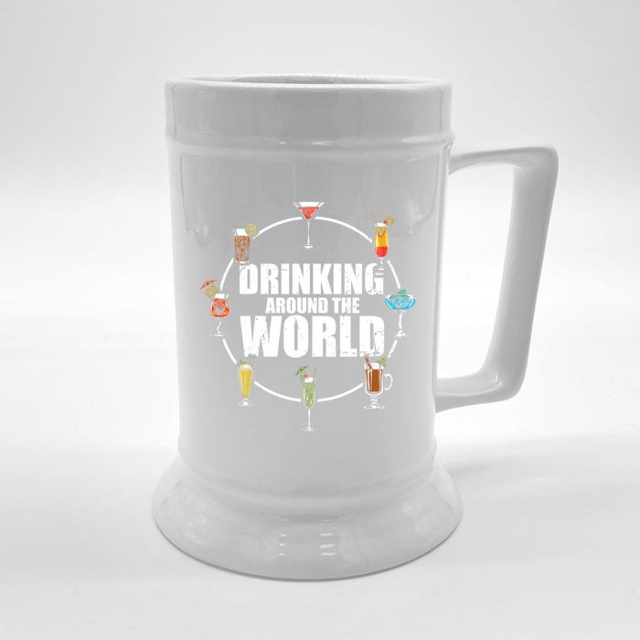 Around The World Ing Lover Alcoholic Beverage Gift Front & Back Beer Stein