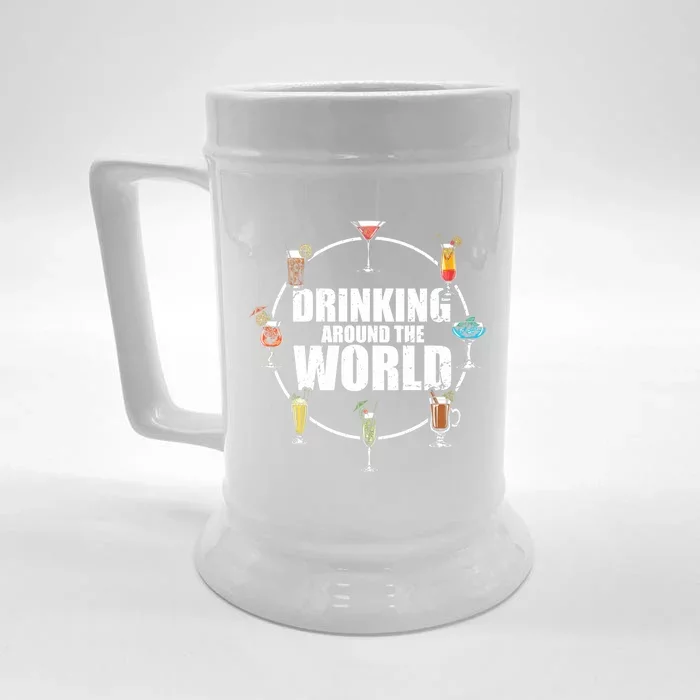 Around The World Ing Lover Alcoholic Beverage Gift Front & Back Beer Stein