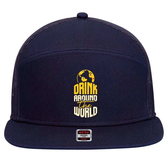 Around The World I Ing Outfit I Ing Funny Gift 7 Panel Mesh Trucker Snapback Hat