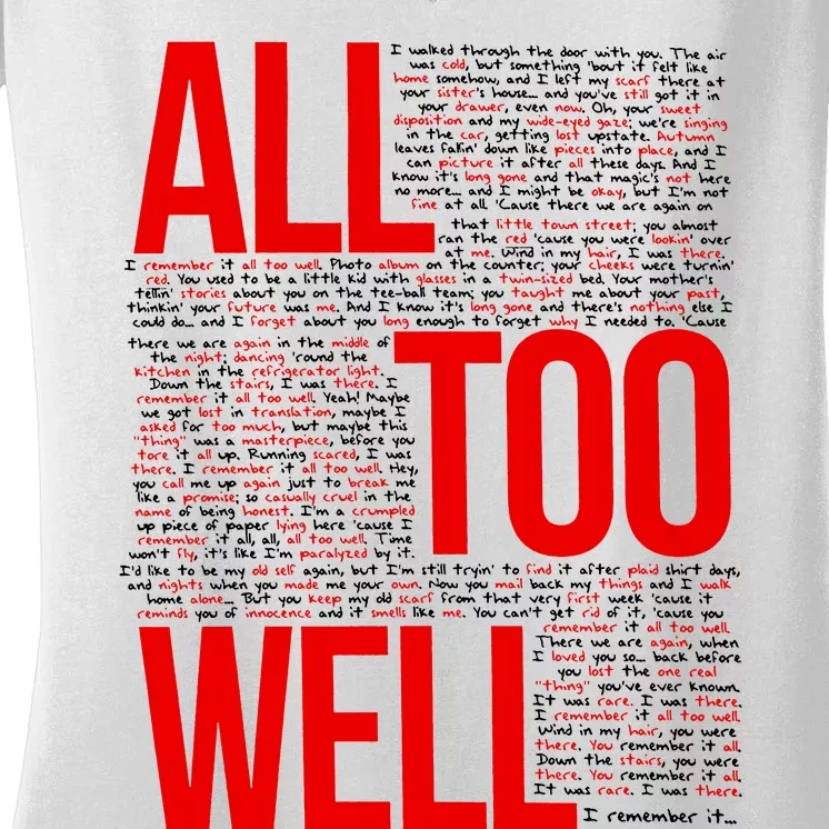 All Too Well Swiftie Women's V-Neck T-Shirt