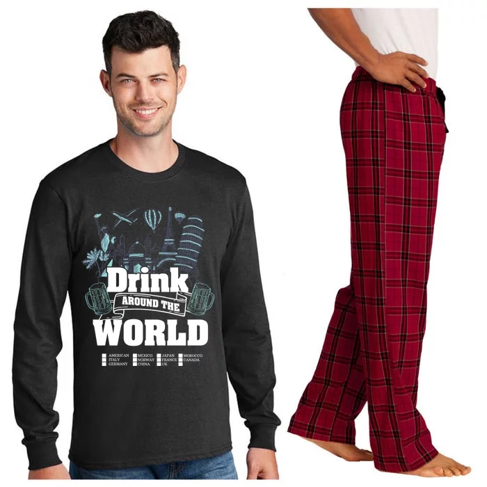 Around The World Traveler Cool Gift Long Sleeve Pajama Set