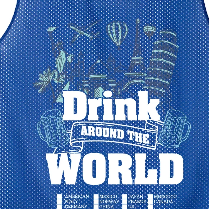 Around The World Traveler Cool Gift Mesh Reversible Basketball Jersey Tank