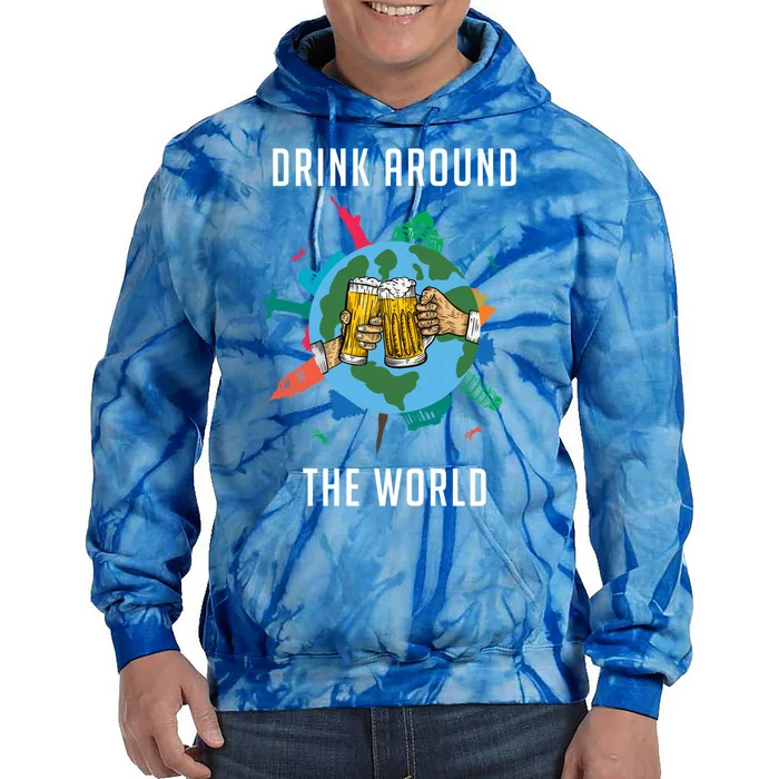 Around The World Vacation Ing Beer Traveler Gift Tie Dye Hoodie