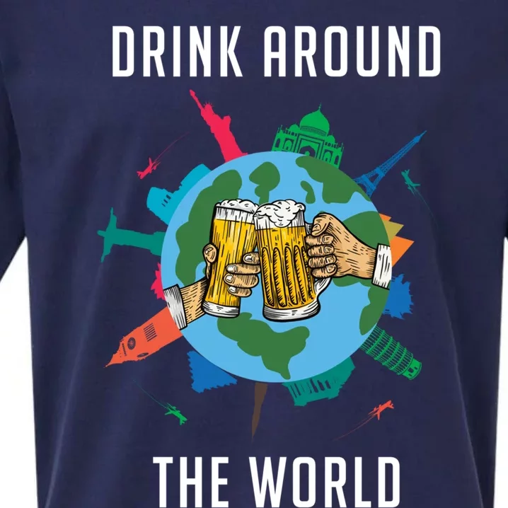 Around The World Vacation Ing Beer Traveler Gift Sueded Cloud Jersey T-Shirt