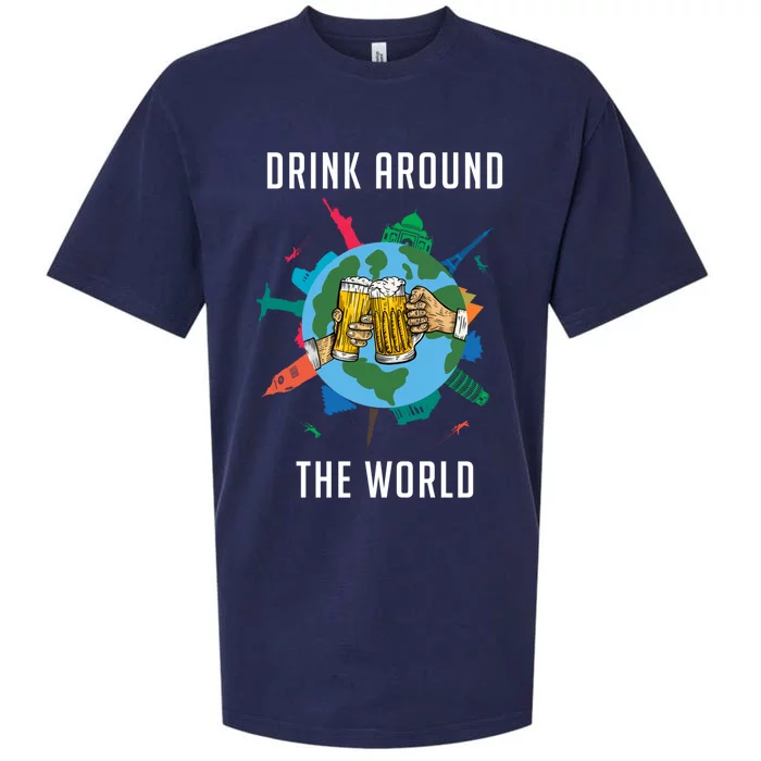 Around The World Vacation Ing Beer Traveler Gift Sueded Cloud Jersey T-Shirt