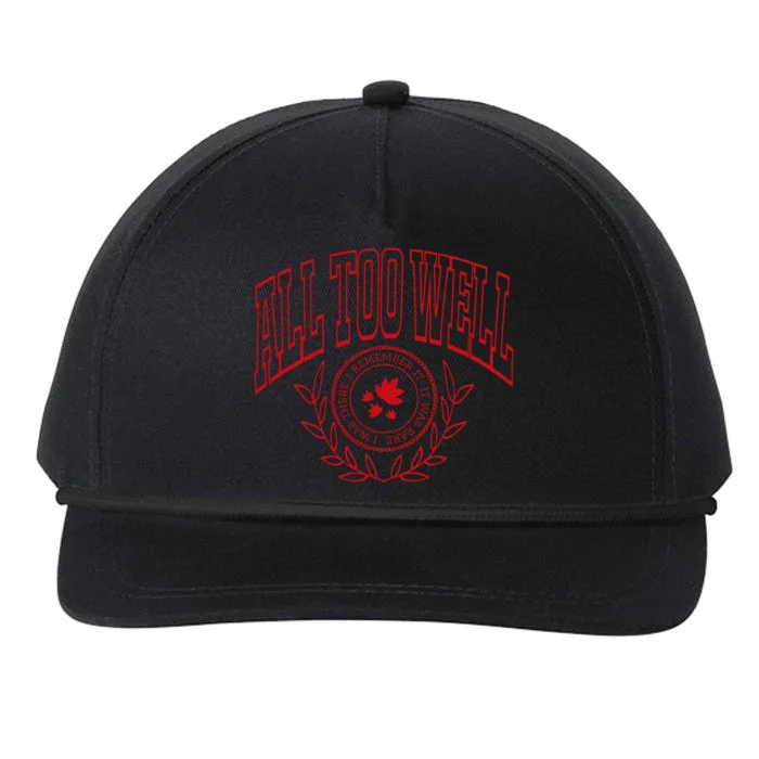 All Too Well Swiftie Snapback Five-Panel Rope Hat