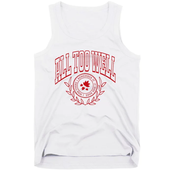 All Too Well Swiftie Tank Top