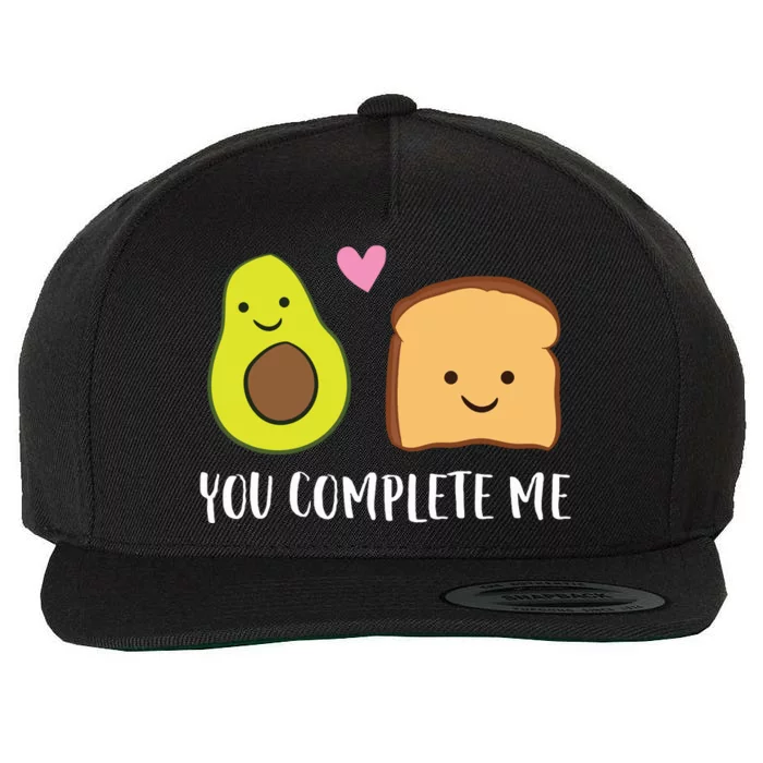 Avocado Toast You Complete Me Valentines Day Avocado Toast Wool Snapback Cap