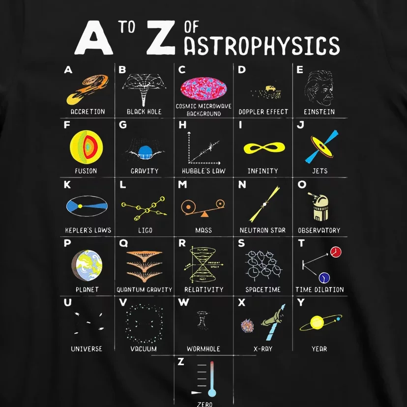 A To Z Funny Astronomy Lover Astrophysics Astronomer Gift T-Shirt