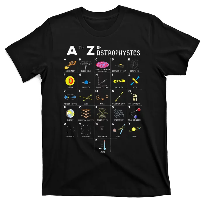 A To Z Funny Astronomy Lover Astrophysics Astronomer Gift T-Shirt