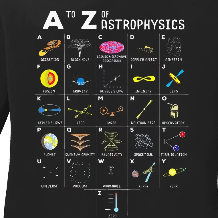 A To Z Funny Astronomy Lover Astrophysics Astronomer Gift Ladies Long Sleeve Shirt