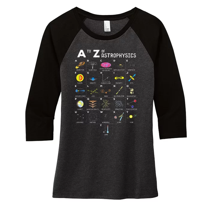 A To Z Funny Astronomy Lover Astrophysics Astronomer Gift Women's Tri-Blend 3/4-Sleeve Raglan Shirt