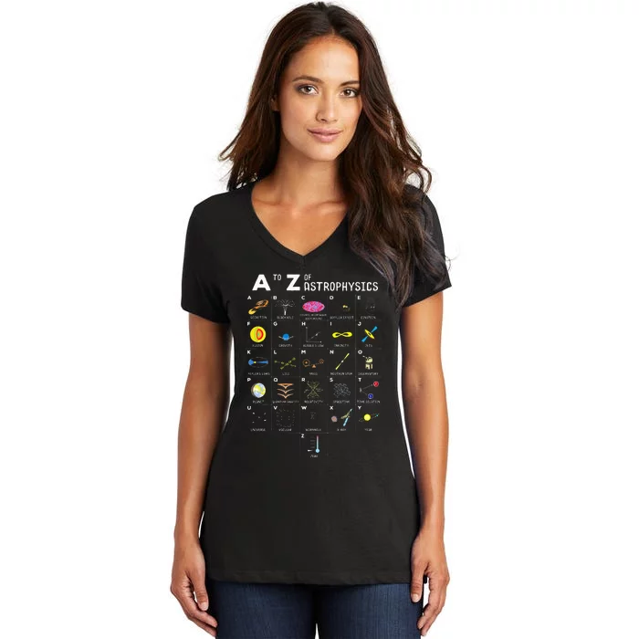 A To Z Funny Astronomy Lover Astrophysics Astronomer Gift Women's V-Neck T-Shirt