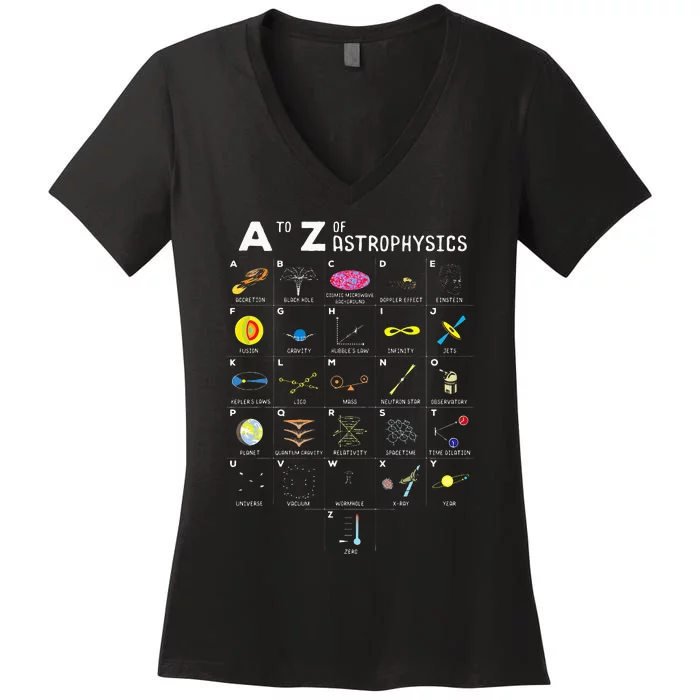 A To Z Funny Astronomy Lover Astrophysics Astronomer Gift Women's V-Neck T-Shirt