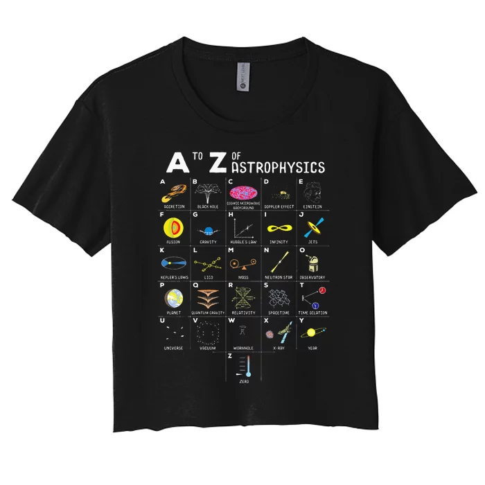 A To Z Funny Astronomy Lover Astrophysics Astronomer Gift Women's Crop Top Tee