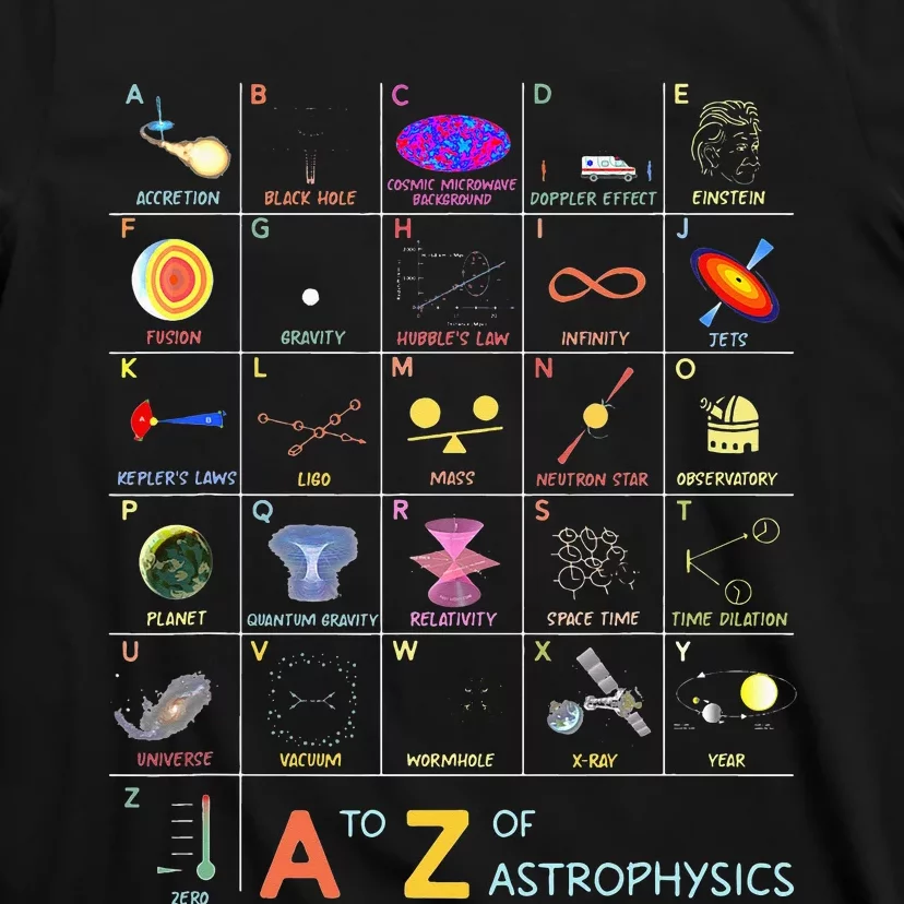 A To Z Funny Astronomy Lover Astrophysics Astronomer T-Shirt