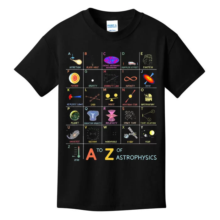 A To Z Funny Astronomy Lover Astrophysics Astronomer Kids T-Shirt