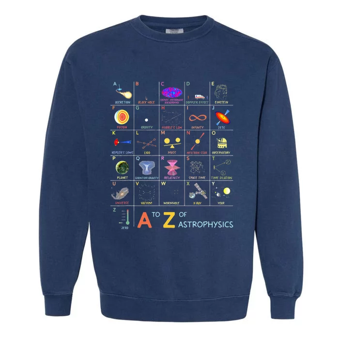 A To Z Funny Astronomy Lover Astrophysics Astronomer Garment-Dyed Sweatshirt