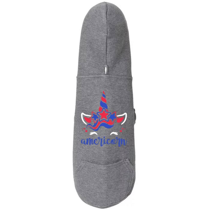 American Unicorn 4th Of July Doggie 3-End Fleece Hoodie