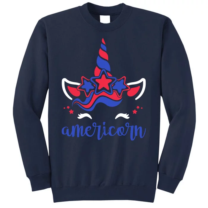 American Unicorn 4th Of July Tall Sweatshirt