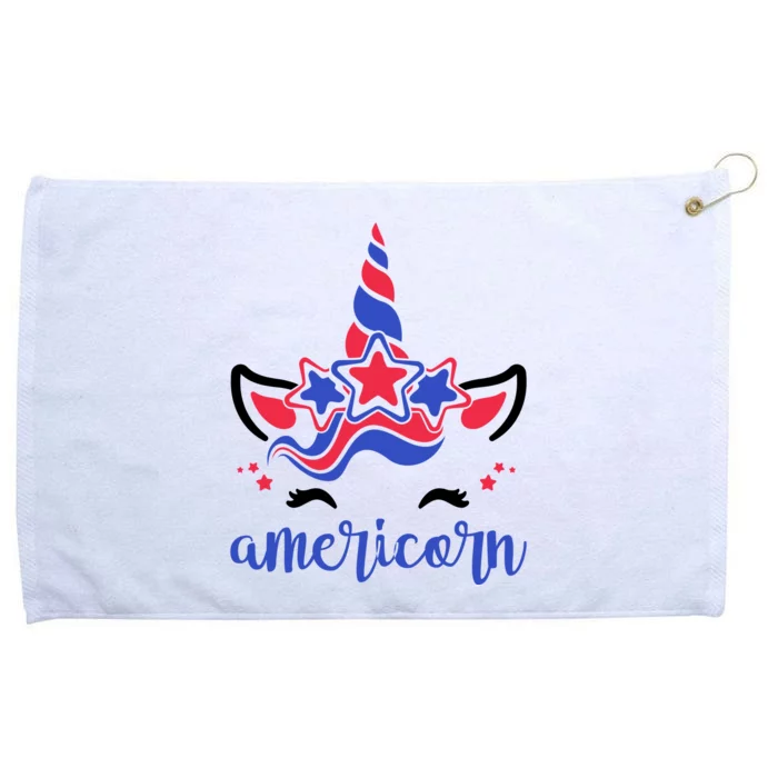 American Unicorn 4th Of July Grommeted Golf Towel