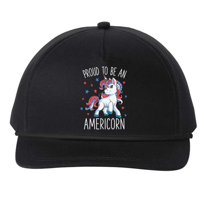 Americorn Unicorn 4th Of July Mericorn Merica Snapback Five-Panel Rope Hat