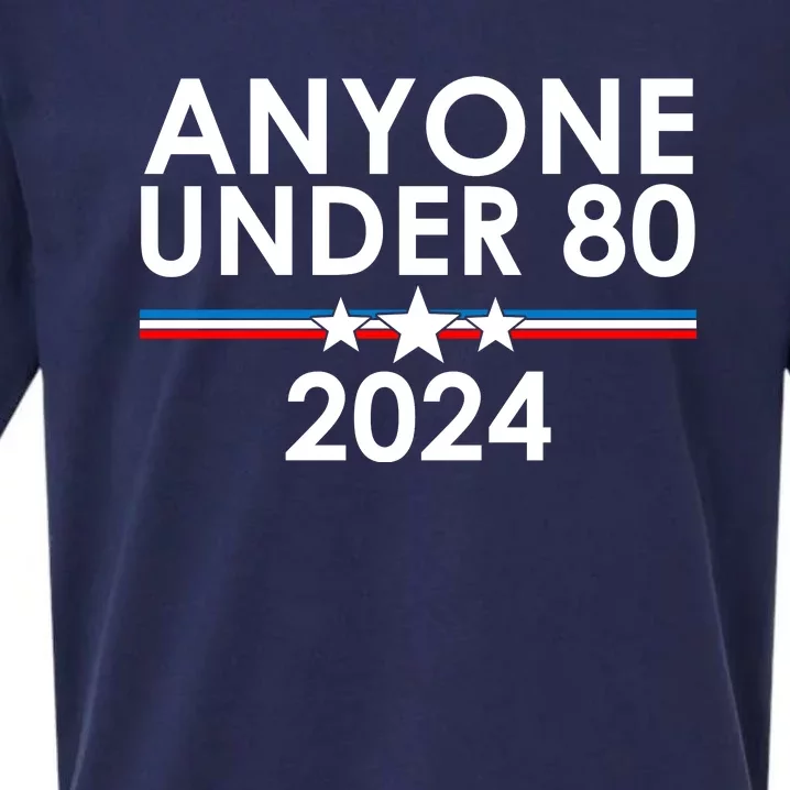 Anyone Under 80 2024 Funny Political Sueded Cloud Jersey T-Shirt