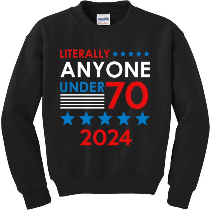 Anyone Under 80 70 2024 Election President Congress Term Kids Sweatshirt