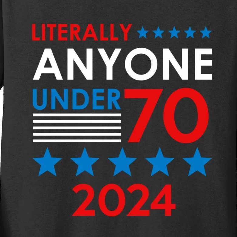 Anyone Under 80 70 2024 Election President Congress Term Kids Long Sleeve Shirt