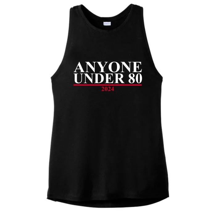 Anyone Under 80 Funny 2024 Election Ladies Tri-Blend Wicking Tank