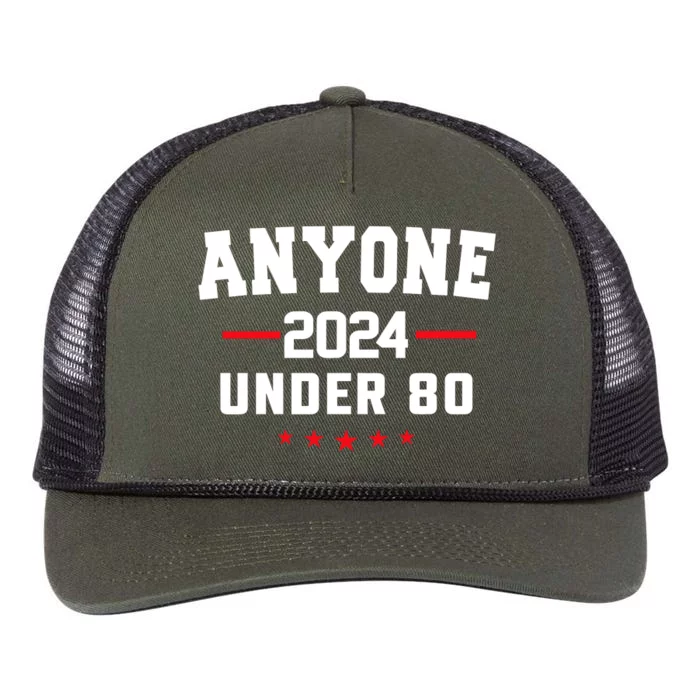 Anyone Under 80 2024 Funny Retro Rope Trucker Hat Cap