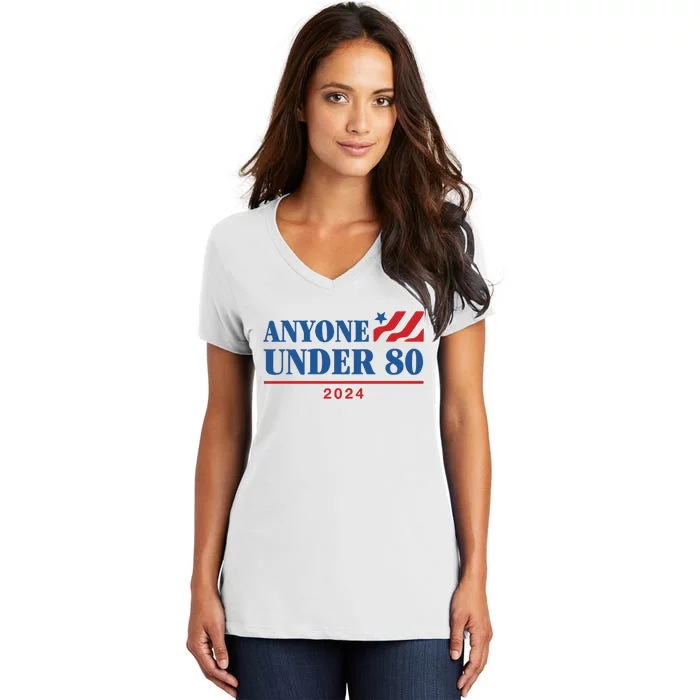 Anyone Under 80 2024 Women's V-Neck T-Shirt