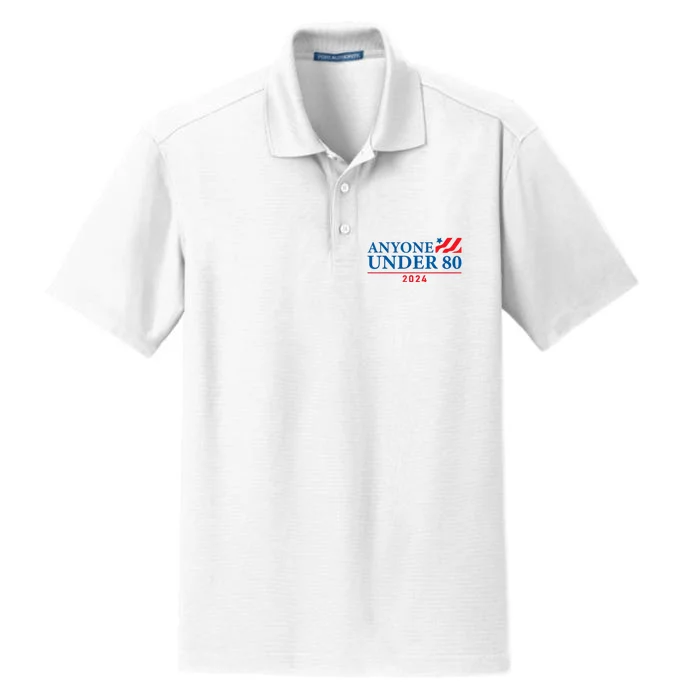 Anyone Under 80 2024 Funny Political Dry Zone Grid Performance Polo