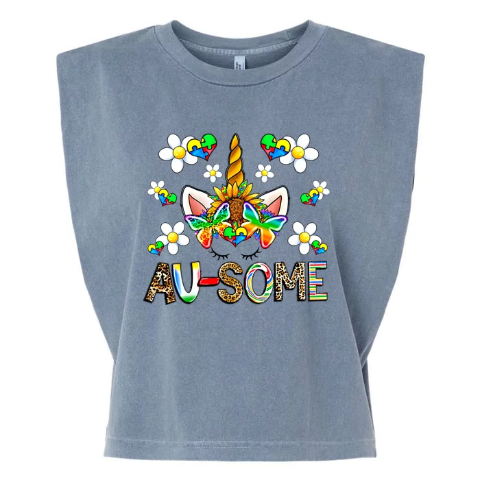 Ausome Unicorn Autism Awareness Neurodiversity Celebration Gift Garment-Dyed Women's Muscle Tee