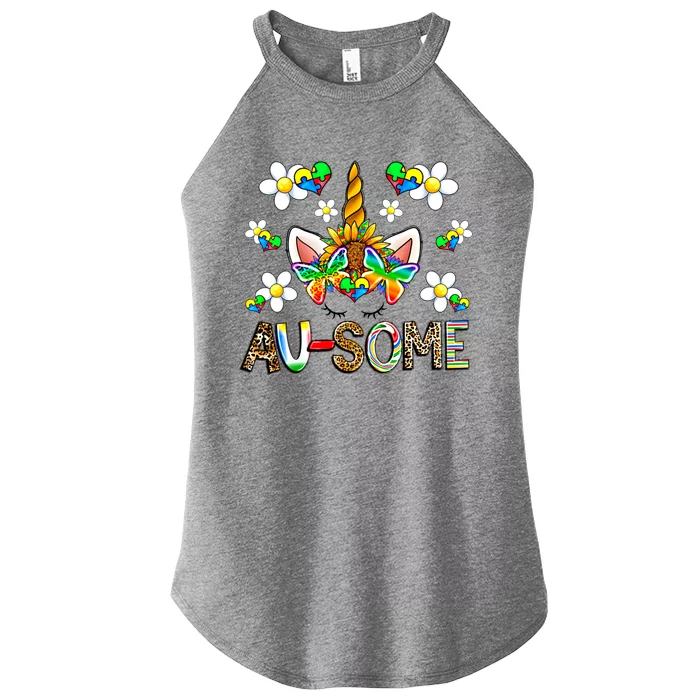 Ausome Unicorn Autism Awareness Neurodiversity Celebration Gift Women’s Perfect Tri Rocker Tank