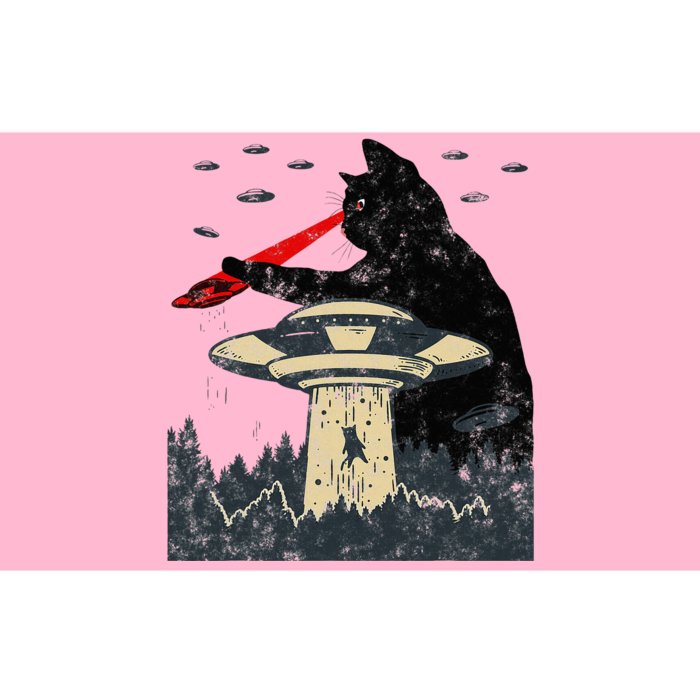 Alien Ufo Abduction Laser Eye Funny Cat Bumper Sticker