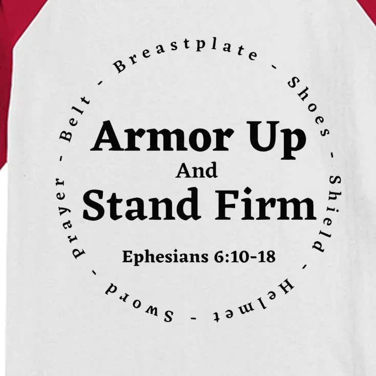 Armor Up Apparel Armor Up Stand Firm Ephesians 61018 Kids Colorblock Raglan Jersey