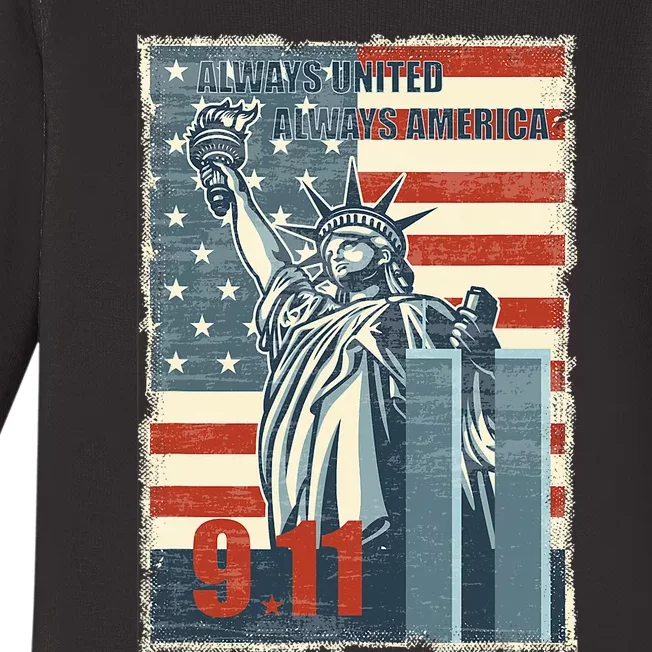 Always United Always America. We Will Never Forget 9/11 Baby Long Sleeve Bodysuit