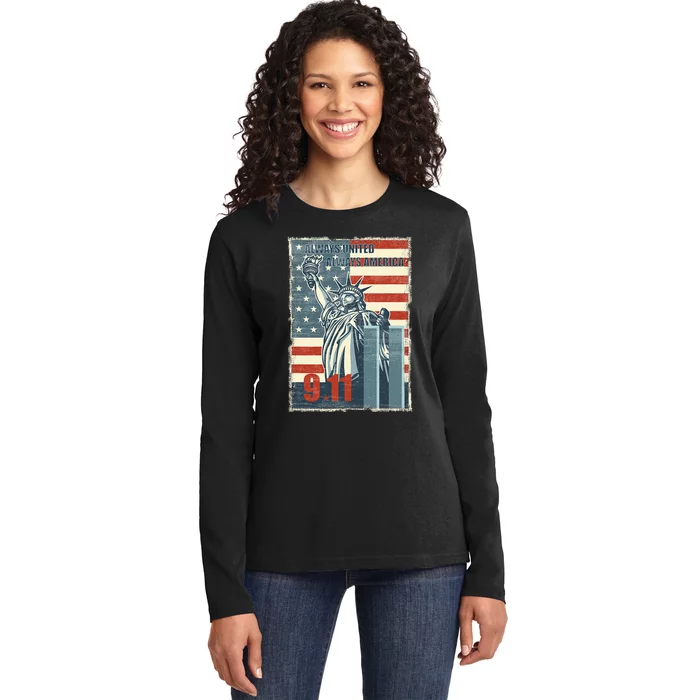 Always United Always America. We Will Never Forget 9/11 Ladies Long Sleeve Shirt