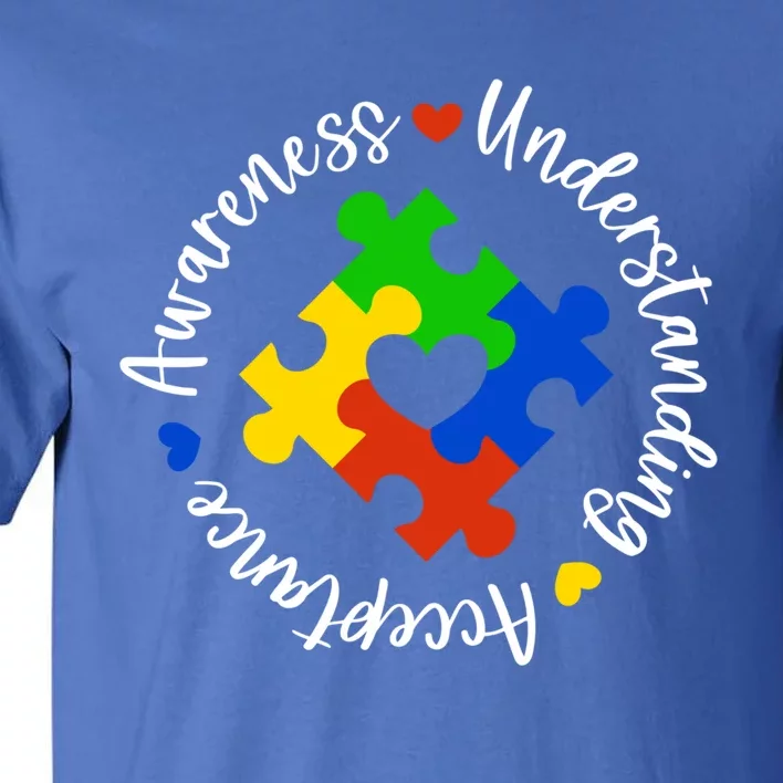 Awareness Understanding Acceptance Autism Awareness Month Cute Gift Tall T-Shirt