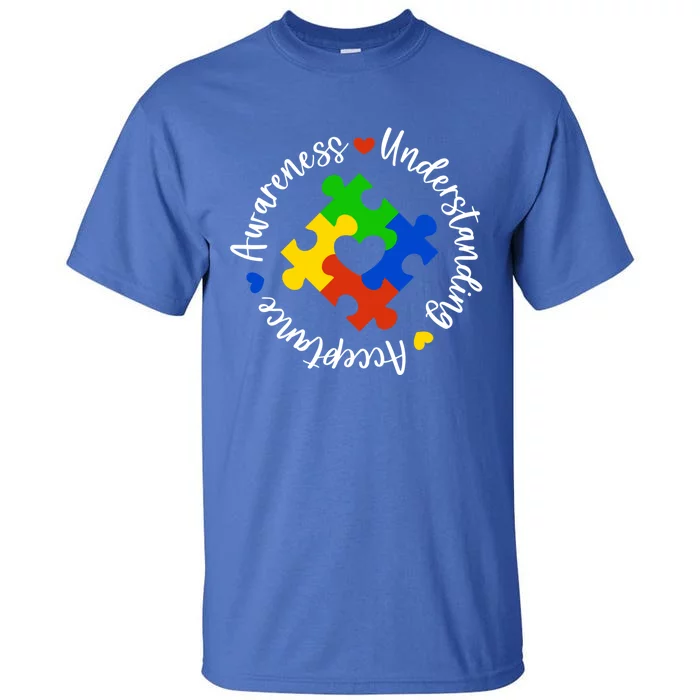 Awareness Understanding Acceptance Autism Awareness Month Cute Gift Tall T-Shirt