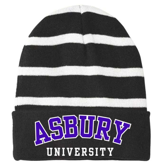 Asbury University Striped Beanie with Solid Band