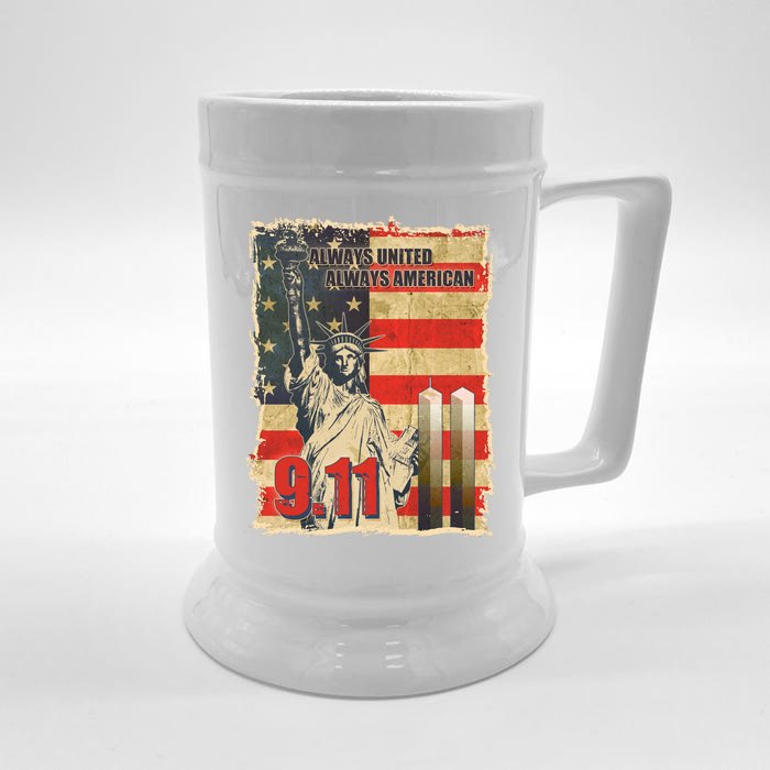 Always United Always American September 11 Memorial Front & Back Beer Stein