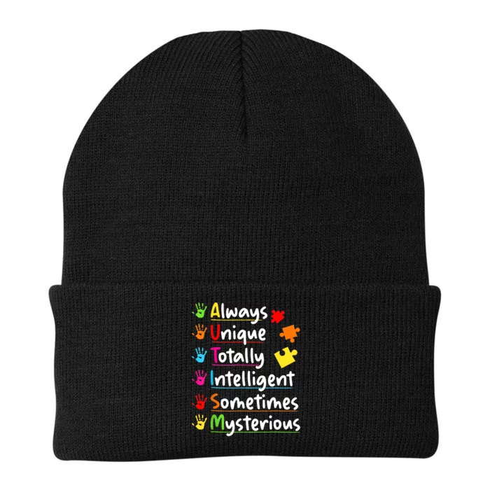 Always Unique Autism Awareness Totally Intelligent Knit Cap Winter Beanie