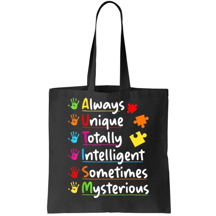 Always Unique Autism Awareness Totally Intelligent Tote Bag